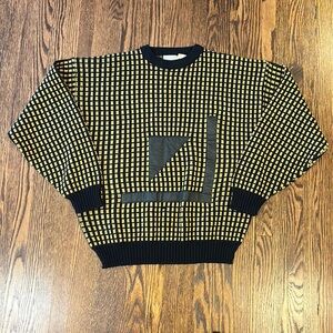Vintage 90s Knit Sweater with Patches